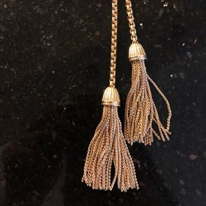 Jcrew gold tassel necklace